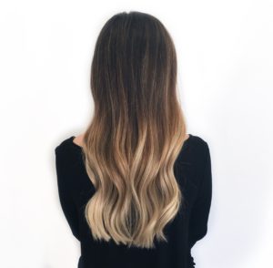 Blonde Balayage on dark hair long
