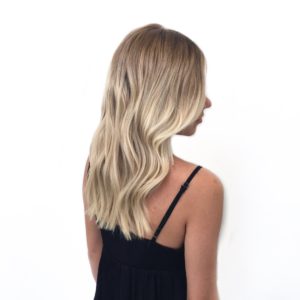 blonde Balayage with root shadow