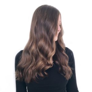 Handprinted balayage warm on dark