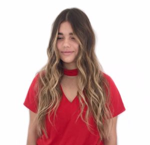 Balayage colour on dark natural