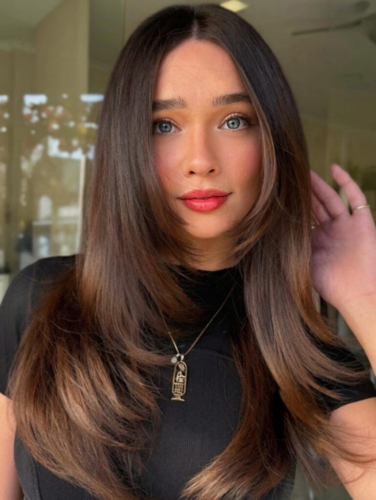 brunette colours balayage